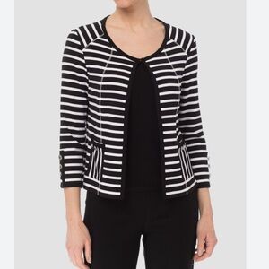 Joseph Ribkoff striped cardigan size 10 nautical open front